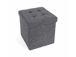 Songmics Sitzwürfel mit Stauraum 38 cm x 38 cm x 38 cm Grau