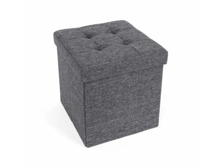 Songmics Sitzwürfel mit Stauraum 38 cm x 38 cm x 38 cm Grau