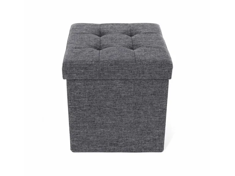 Songmics Sitzwürfel mit Stauraum 38 cm x 38 cm x 38 cm Grau