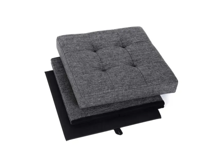 Songmics Sitzwürfel mit Stauraum 38 cm x 38 cm x 38 cm Grau