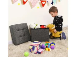 Songmics Sitzwürfel mit Stauraum 38 cm x 38 cm x 38 cm Grau