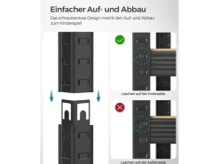 Songmics Standregal 50 cm x 100 cm x 200 cm Braun-Schwarz