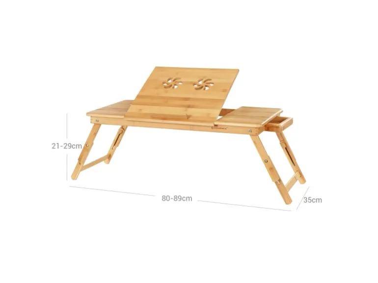 Songmics Tischaufsatz Bambus 72 cm x 29 cm x 35 cm Naturfarben