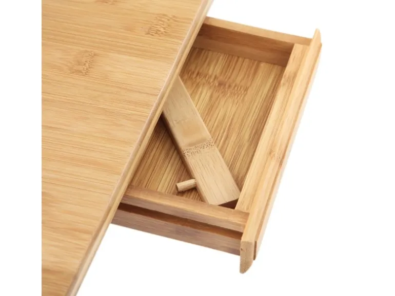 Songmics Tischaufsatz Bambus 72 cm x 29 cm x 35 cm Naturfarben