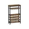 Songmics Weinregal für 24 Flaschen 29 cm x 66 cm x 104 cm Braun-Schwarz