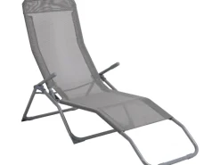 Sonnenliege Pando Klappbar 141 cm x 61 cm x 57-95 cm Grau