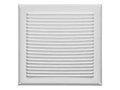 SOTECH Aluminium-Lüftungsgitter 250 x 250 mm Weiß Aufschraubbar mit Insektenschutz