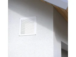 SOTECH Aluminium-Lüftungsgitter 250 x 250 mm Weiß Aufschraubbar mit Insektenschutz