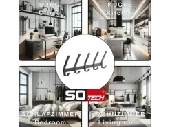 SOTECH Blackline ALBA Hakenleiste Groß 450 mm mit 5 Haken Schwarz Pulverbeschichtet