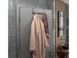SOTECH Türgarderobe LINEA I Edelstahl Schwarz Matt mit 6 Haken für Türen mit Falz max. 16 mm