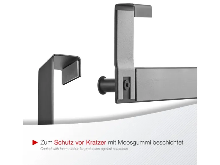 SOTECH Türgarderobe LINEA I Edelstahl Schwarz Matt mit 6 Haken für Türen mit Falz max. 16 mm