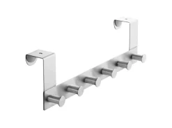SOTECH Türgarderobe LINEA II Edelstahl Gebürstet mit 6 Haken für 40 mm Türen Ohne Falz