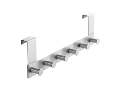 SOTECH Türgarderobe LINEA I Edelstahl Gebürstet mit 6 Haken für Türen mit Falz max. 16 mm