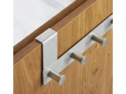 SOTECH Türgarderobe LINEA I Edelstahl Gebürstet mit 6 Haken für Türen mit Falz max. 16 mm