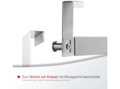 SOTECH Türgarderobe LINEA I Edelstahl Gebürstet mit 6 Haken für Türen mit Falz max. 16 mm