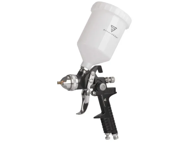 STAHLWERK HVLP Lackierpistole SG-600 ST mit 14 mm Düse und 600 ml Fließbecher