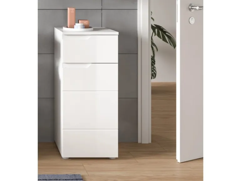 Standschrank Solero Weiß Hochglanz 87 cm x 38 cm x 34 cm