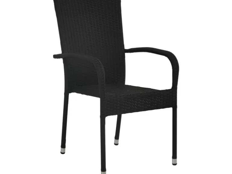 Stapelstuhl Soncor Polyrattan Stahl Schwarz