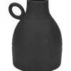 Steingut-Vase Ancient Secrets 13,2 cm x 12,7 cm x 16,5 cm Schwarz