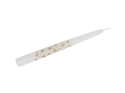 Steinhart Spitzkerze Glitzersterne 24 x 2,4 cm Weiß