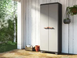 Stilo Kunststoffschrank hoch Grau-Schwarz