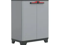 Stilo Kunststoffschrank niedrig Grau-Schwarz