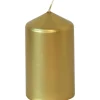 Stumpenkerze getaucht Gold 10 cm