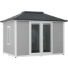 Sunjoy Gartenhaus Riga Alu/Stahl 302 cm x 386 cm Grau