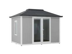 Sunjoy Gartenhaus Riga Alu/Stahl 302 cm x 386 cm Grau