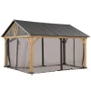 Sunjoy Zedernholz Gazebo Netz 335 cm x 399 cm Khaki
