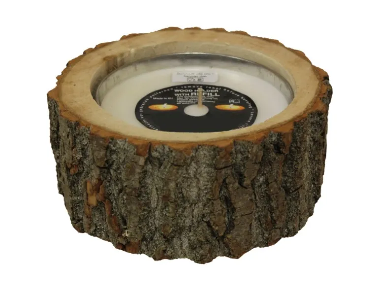 Sunny Garden Holz-Baumscheibe mit Kerze Ø 16 cm x 7,5 cm