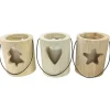 Sunny Garden Windlicht Holzstamm Nordic-Style mit Glas 3-fach sort. Ø 13 x 15 cm