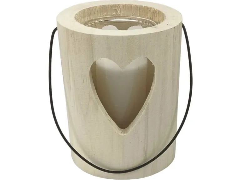 Sunny Garden Windlicht Holzstamm Nordic-Style mit Glas 3-fach sort. Ø 13 x 15 cm