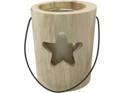 Sunny Garden Windlicht Holzstamm Nordic-Style mit Glas 3-fach sort. Ø 13 x 15 cm