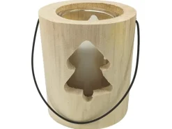 Sunny Garden Windlicht Holzstamm Nordic-Style mit Glas 3-fach sort. Ø 13 x 15 cm