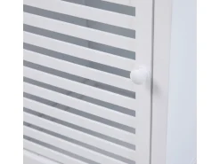 Svita Badregal L Mit Tür Hoher Badezimmerschrank Regal Freistehend Natur Weiß