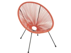 Svita Bali Balkon Möbel Set Lounge Garnitur Relax Egg-Chair Flecht-Design Orange Terracotta