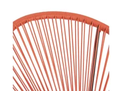 Svita Bali Balkon Möbel Set Lounge Garnitur Relax Egg-Chair Flecht-Design Orange Terracotta