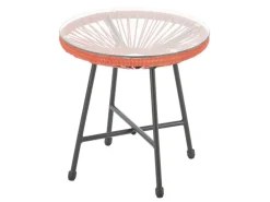 Svita Bali Balkon Möbel Set Lounge Garnitur Relax Egg-Chair Flecht-Design Orange Terracotta