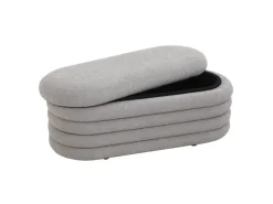 Svita Blossom XL Hocker Mit Stauraum Sitzhocker Ottomane Pouf Teddyboucle Hellgrau
