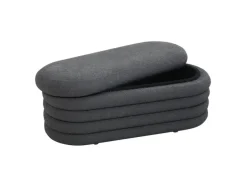 Svita Blossom XL Hocker Mit Stauraum Sitzhocker Ottomane Pouf Teddyboucle Dunkelgrau