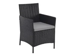 Svita Brooklyn Bistro Gartenmöbelset 3-tlg. Rattan Outdoor Gartenlounge Schwarz