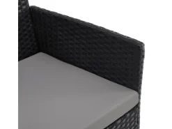 Svita Brooklyn Bistro Gartenmöbelset 3-tlg. Rattan Outdoor Gartenlounge Schwarz