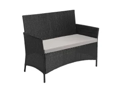 Svita Brooklyn Polyrattan Sitzgruppe Lounge Gartenmöbel Set Schwarz