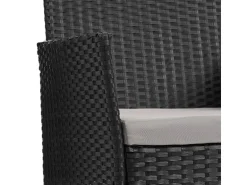 Svita Brooklyn Polyrattan Sitzgruppe Lounge Gartenmöbel Set Schwarz