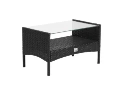 Svita Brooklyn Polyrattan Sitzgruppe Lounge Gartenmöbel Set Schwarz