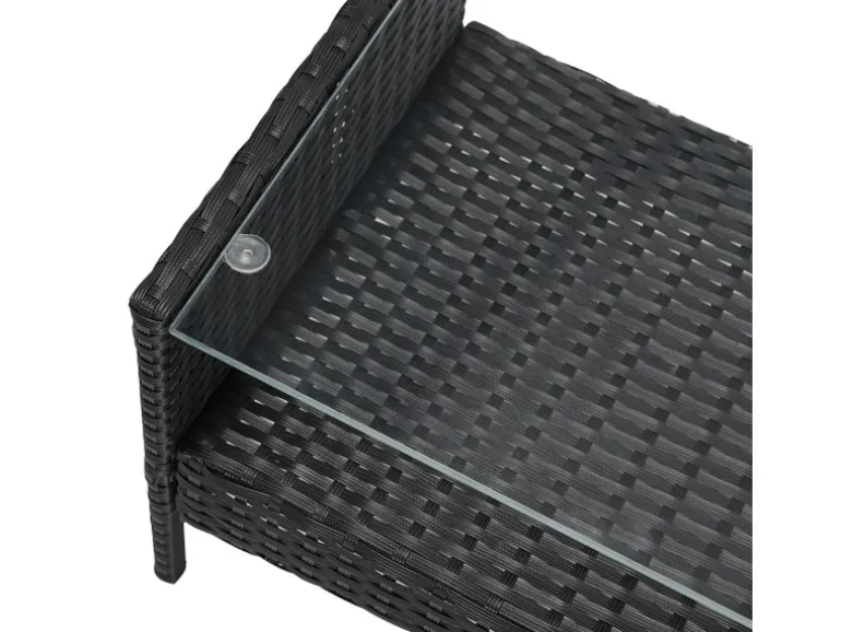 Svita Brooklyn Polyrattan Sitzgruppe Lounge Gartenmöbel Set Schwarz