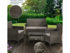 Svita Brooklyn Polyrattan Sitzgruppe Lounge Gartenmöbel Set Grau