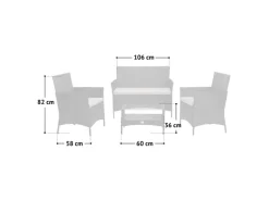 Svita Brooklyn Polyrattan Sitzgruppe Lounge Gartenmöbel Set Grau