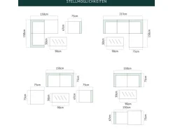 Svita California Garten-Lounge Set Mit Haube Polyrattan Gartenset Balkon-Set Rattan-Lounge Schwarz